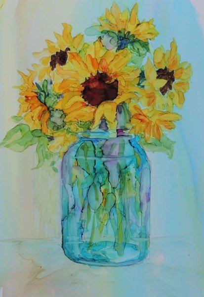 Цветы акварель Елены Вавилиной