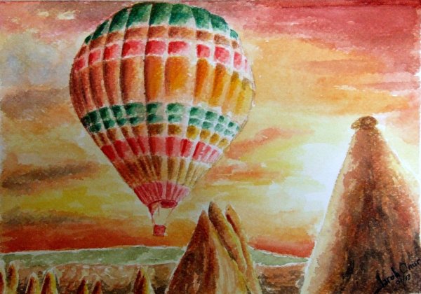 Каппадокия картины акварель