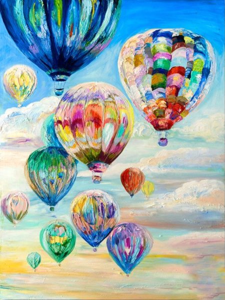 Воздушный шар Каппадокия картина акварель