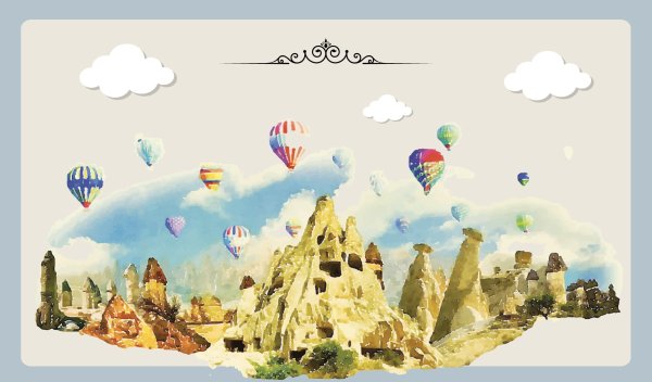 Воздушные шары акварель