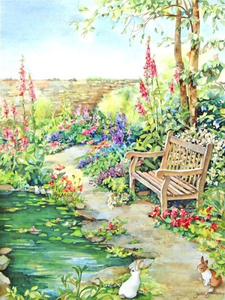 Нарисовать акварелью сад