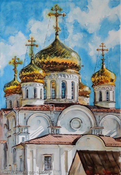 Церковь гуашью