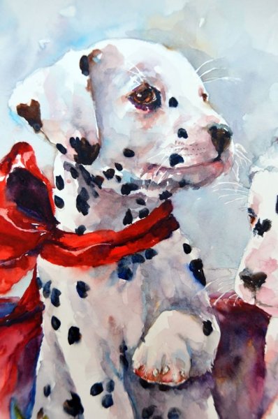 Далматин акварель