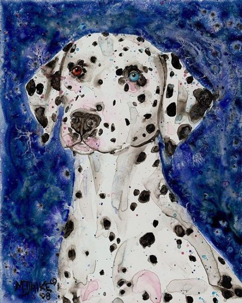 Далматинец акварелью