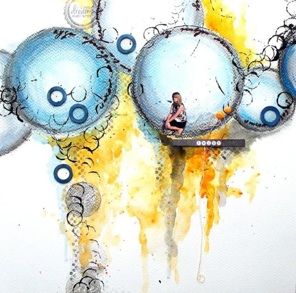 Мыльные пузыри акварелью