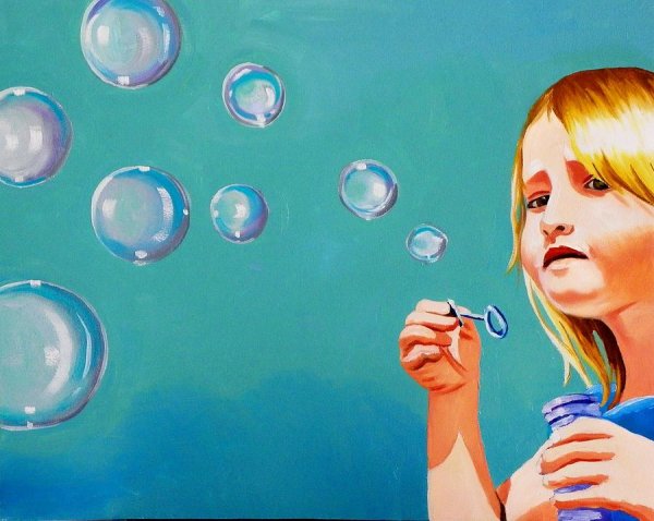 Мыльные пузыри акварелью