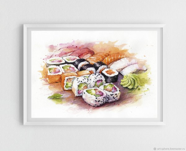 Роллы акварель