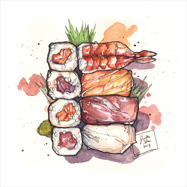 Суши в иллюстраторе