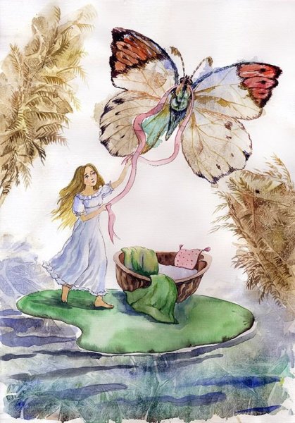 Андерсен иллюстрации к Дюймовочке