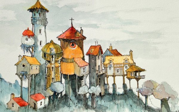 Сказочные иллюстрации акварелью