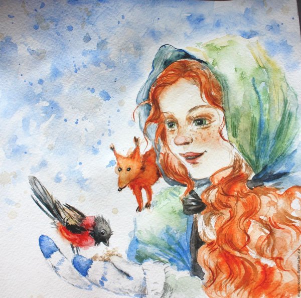 Сказочные герои акварель