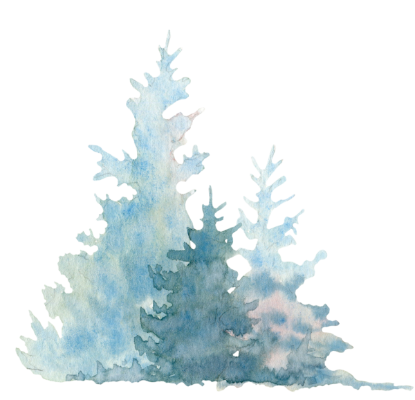 Елка акварель открытка