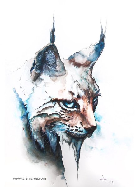 Тату Рысь акварель