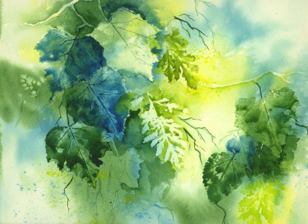 Акварельная зелень