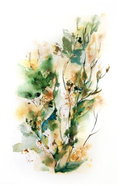 Листья акварель