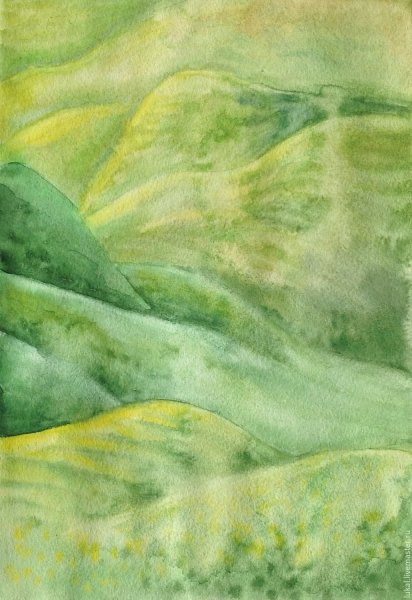 Деревья акварелью