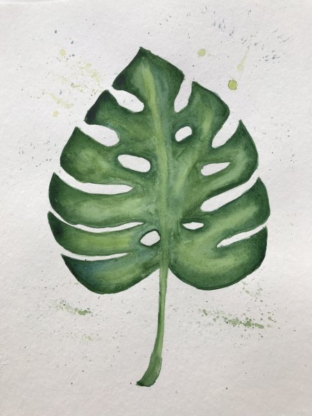 Листики акварель