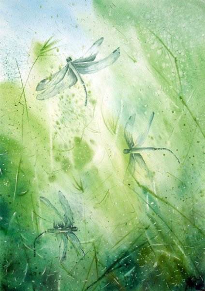 Виридоновый зеленый акварель