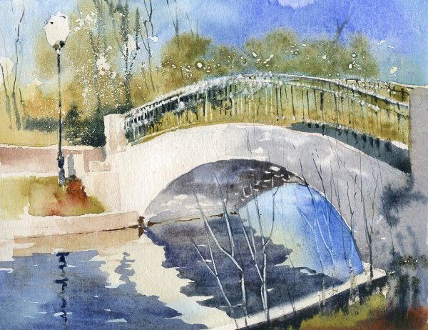 Владимир Тупоршин акварель городской пейзаж