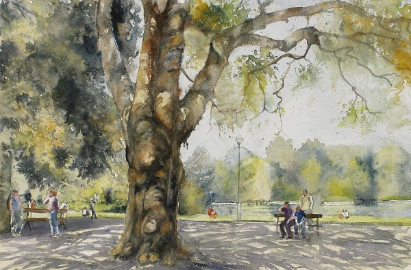 Парк акварелью