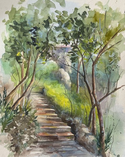 Аллея акварелью
