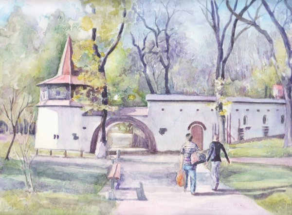 Сквер акварелью