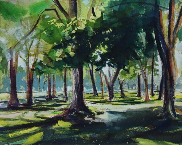 Рисование парков и скверов