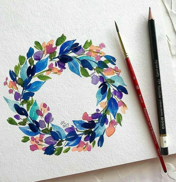 Акварельный венок