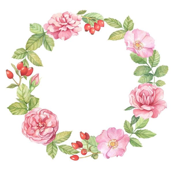 Цветочный венок акварель
