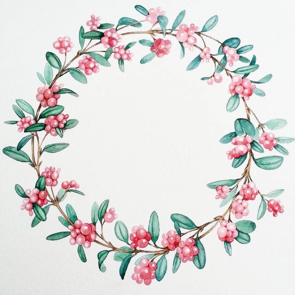 Акварельные венки из цветов