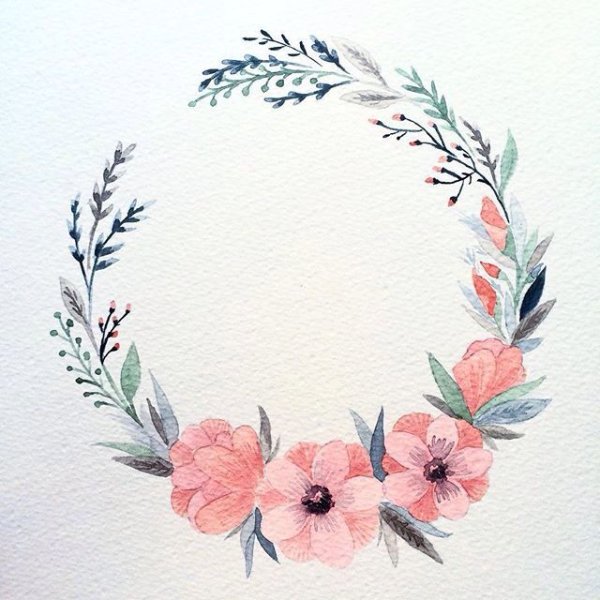 Венок легкий акварель