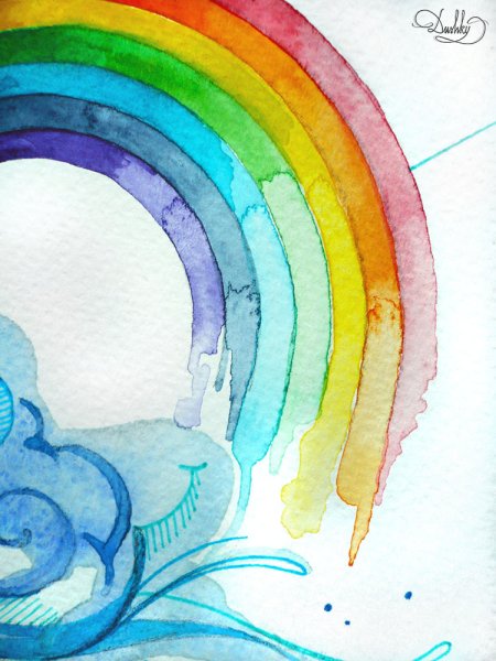 Радуга акварелью для детей