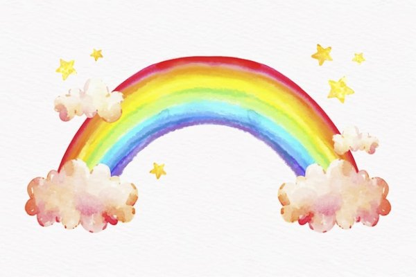 Рисуем радугу акварелью