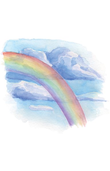 Рисование радуги акварелью