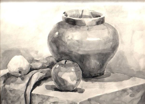 Техника гризайль акварелью