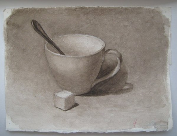 Этюд в технике гризайль