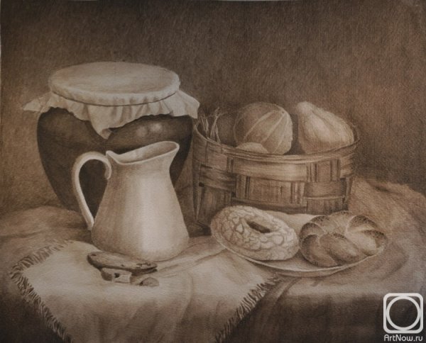 Акварель в технике гризайль