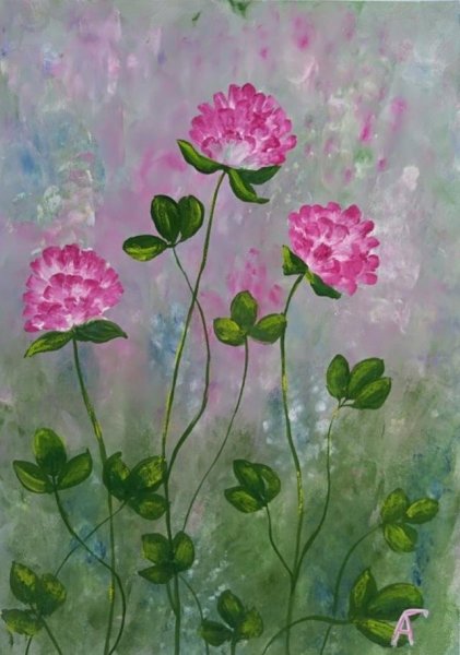 Клевер акварель