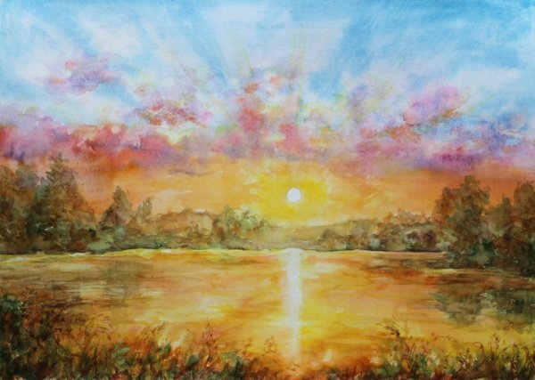 Морской пейзаж акрилом