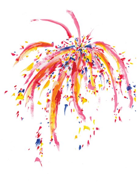 Фейерверк акварель