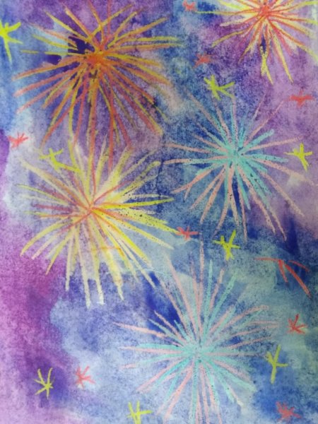 Нетрадиционное рисование набрызг салют