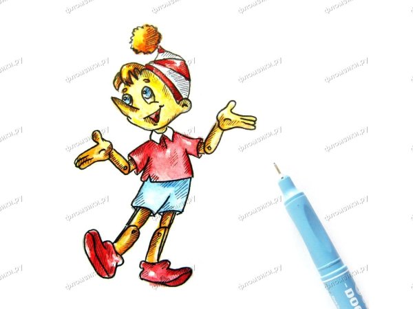 Иллюстрации к Буратино акварель