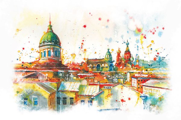 Анна Соколова открытки СПБ акварель