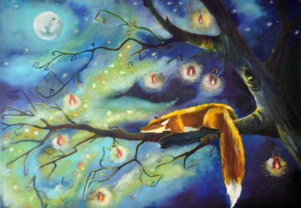 Спокойной ночи акварель