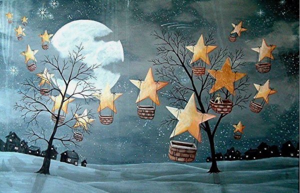 Зимние звезды иллюстрации