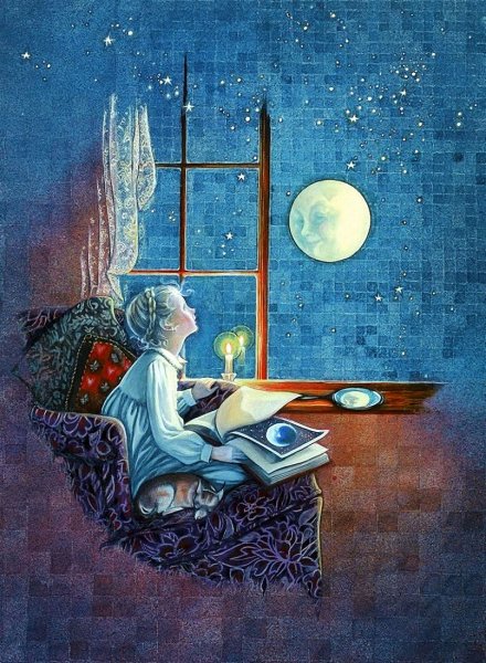 . Художник : Arlene Graston в ночь лунное