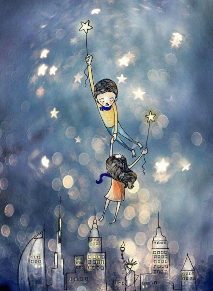 Спокойной ночи акварель