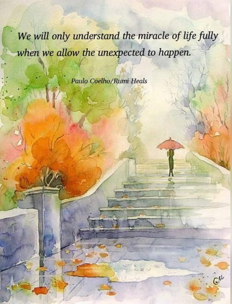 Осенний город акварель