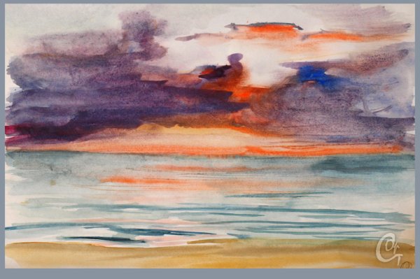 Акварельный Этюд «на морском дне»