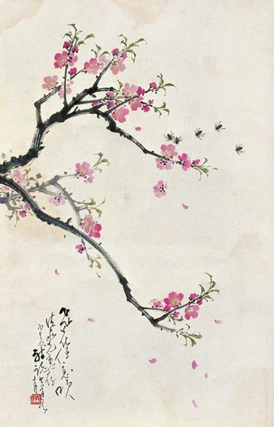 Китайская живопись цветение Сакуры